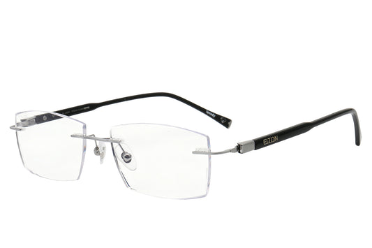 Minimal square rimless glasses - front view