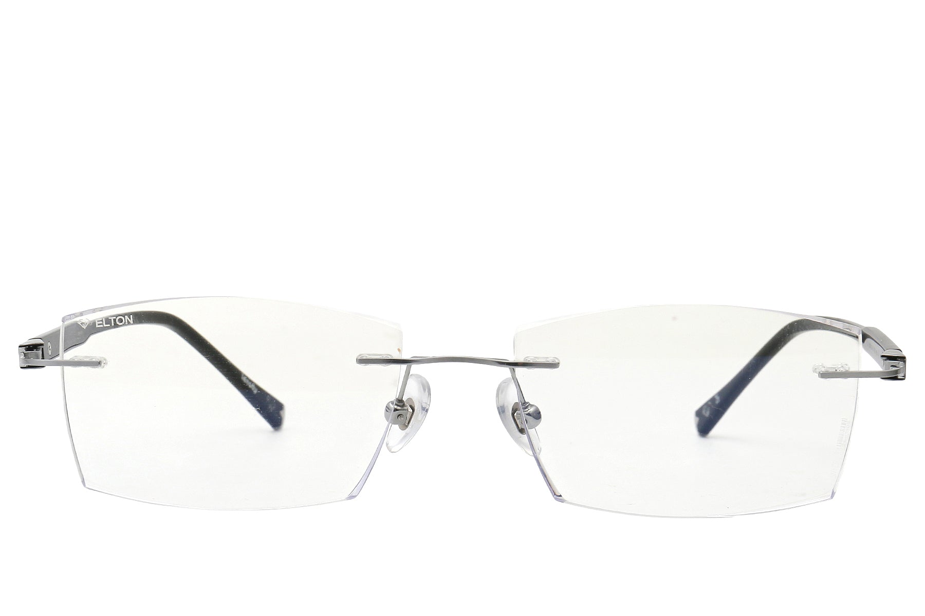 Minimal square rimless glasses - side view