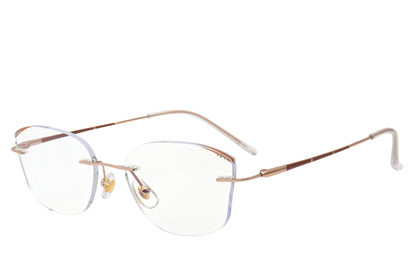 Butterfly butterfly-shaped rimless glasses - front view