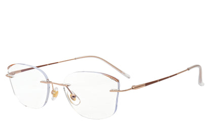 Butterfly butterfly-shaped rimless glasses - front view