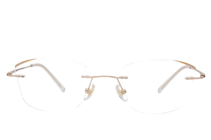 Butterfly butterfly-shaped rimless glasses - side view