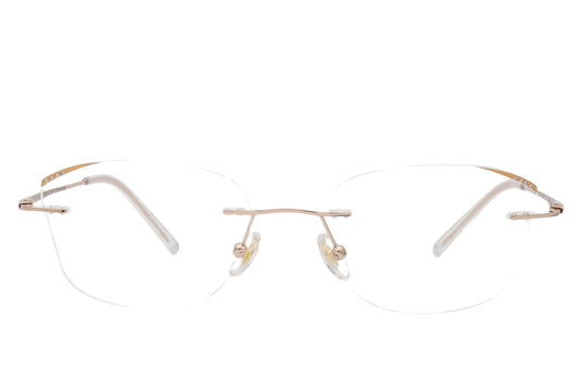 Butterfly butterfly-shaped rimless glasses - side view