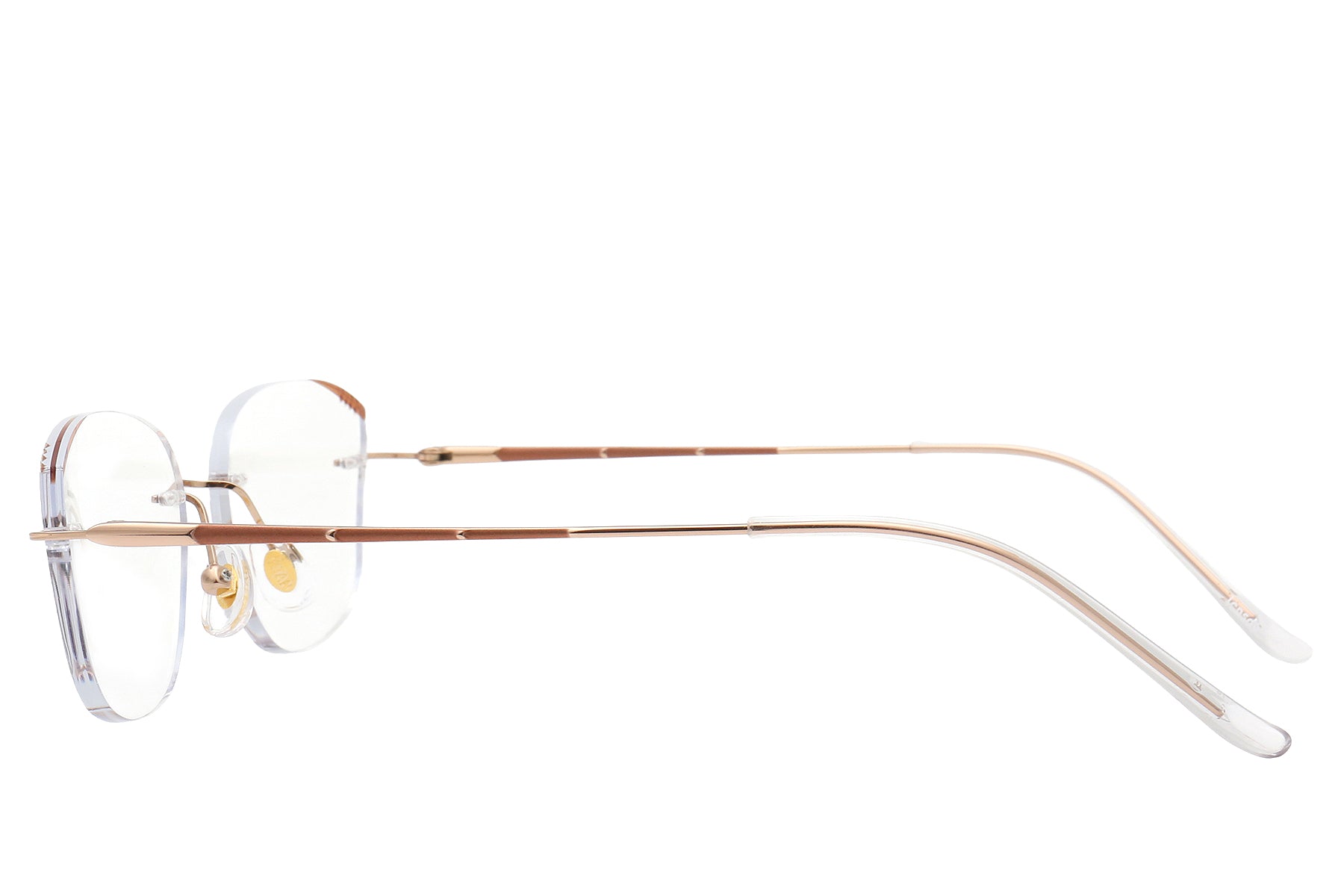 Butterfly butterfly-shaped rimless glasses - detail view