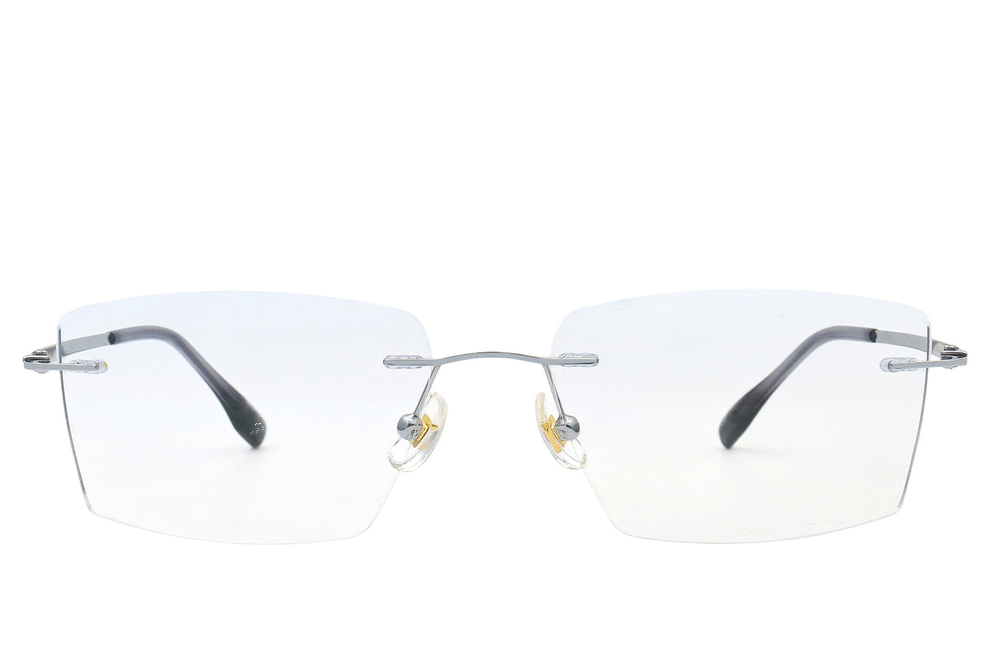 BluePearl blue rimless glasses - side view