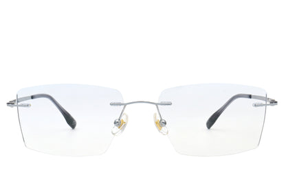 BluePearl blue rimless glasses - side view