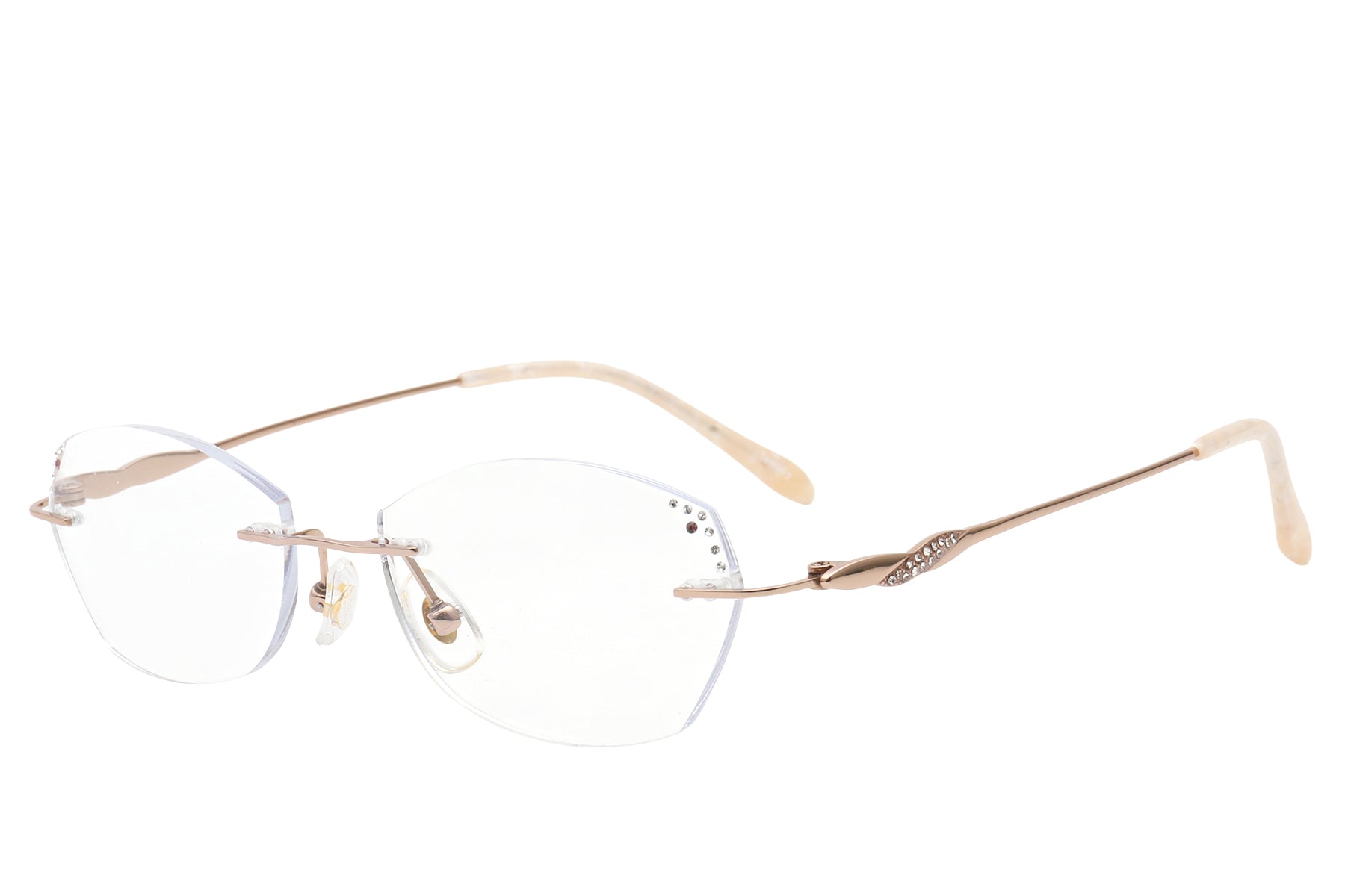 Diamond crystal rimless glasses - front view