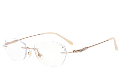 Diamond crystal rimless glasses - front view