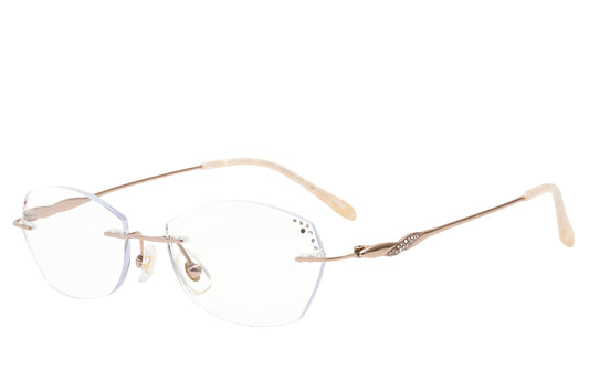 Diamond crystal rimless glasses - front view