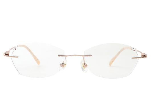 Diamond crystal rimless glasses - side view