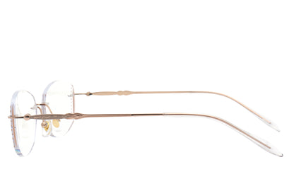 Champagne pink rimless glasses - detail view