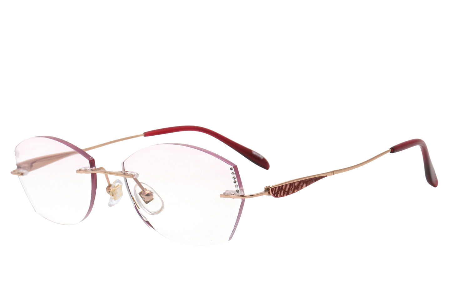 Wine wine red rimless glasses - front view