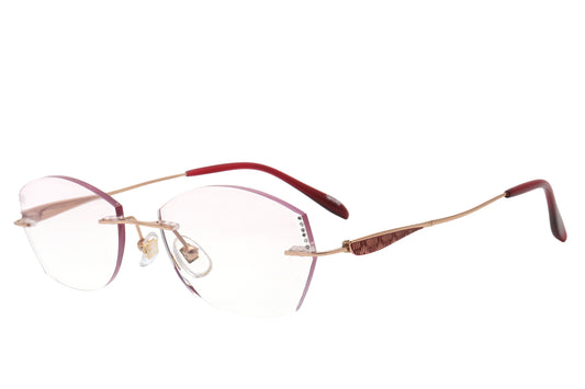 Wine wine red rimless glasses - front view