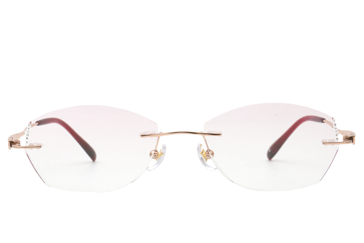 Wine wine red rimless glasses - side view