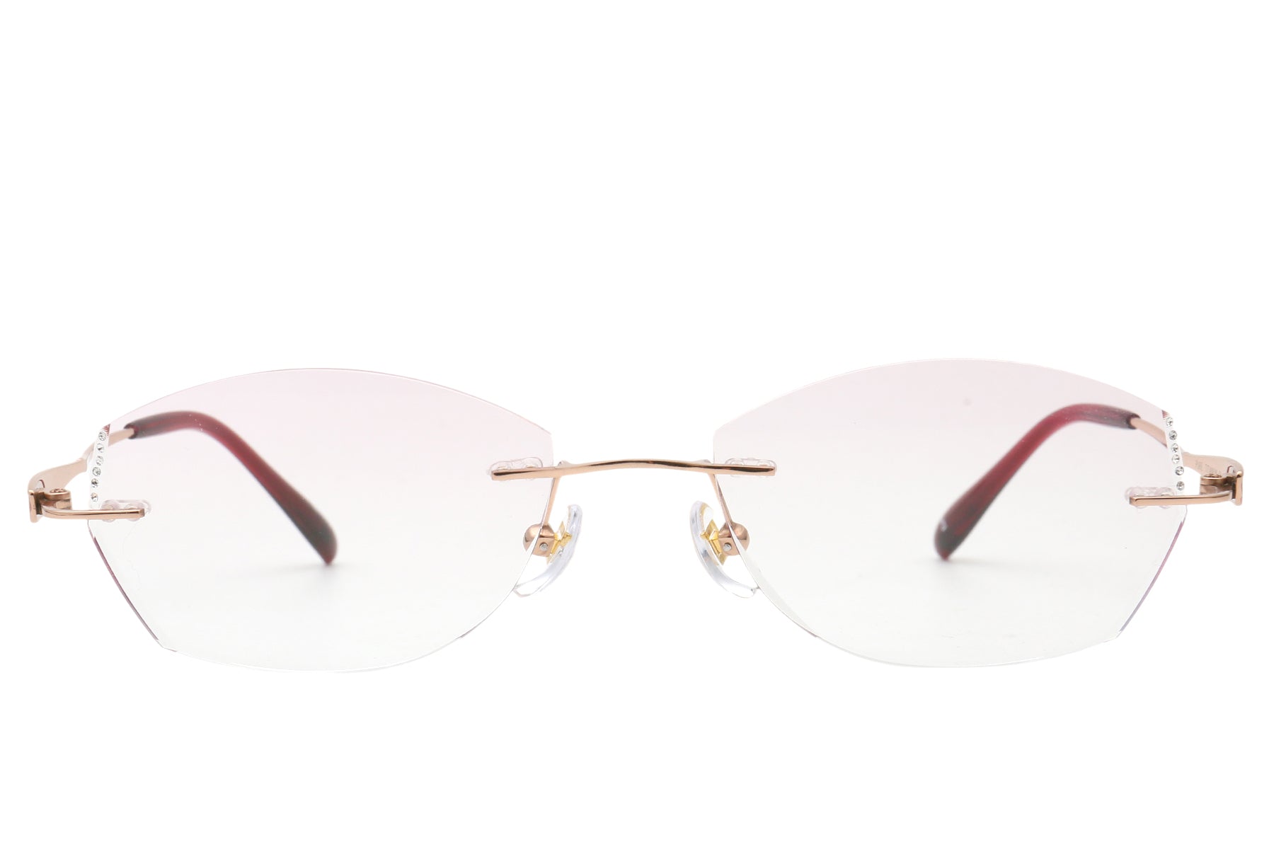 Wine wine red rimless glasses - side view