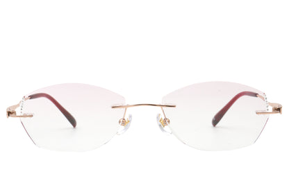 Wine wine red rimless glasses - side view