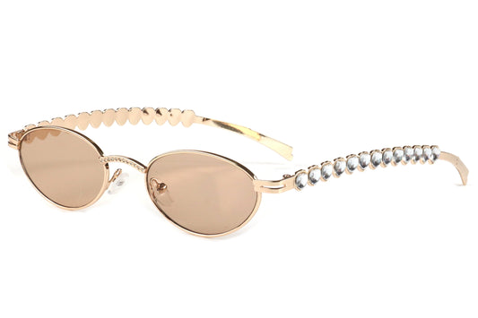 Cat-Eye Eyeglasses Frame - Rose-Tinted & Metallic Accents