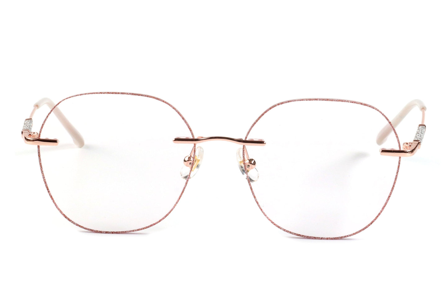Glint Eyeglasses Frame - Minimalist Pink Shimmer