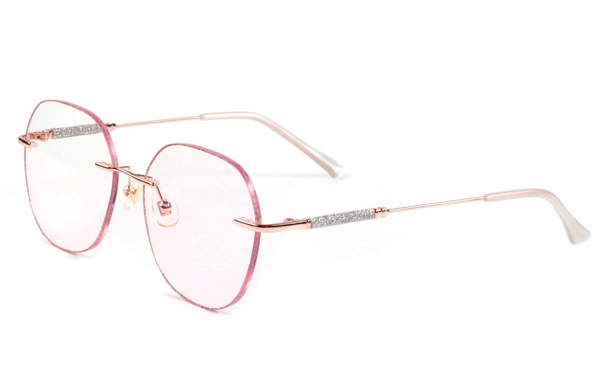 Glint Eyeglasses Frame - Minimalist Pink Shimmer