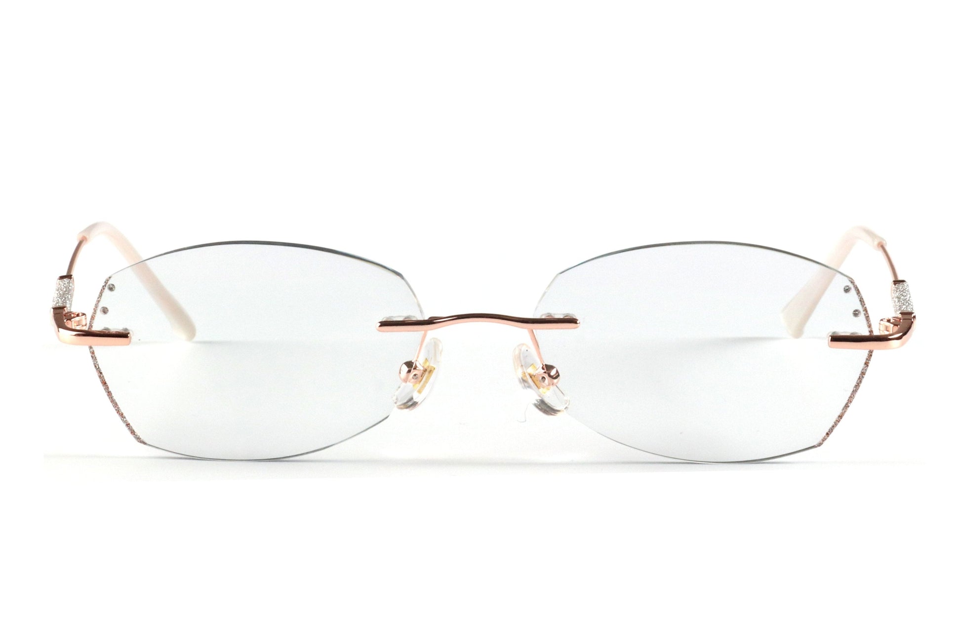 Rimless Eyeglasses Frame - Elegant Rose-Gold Design