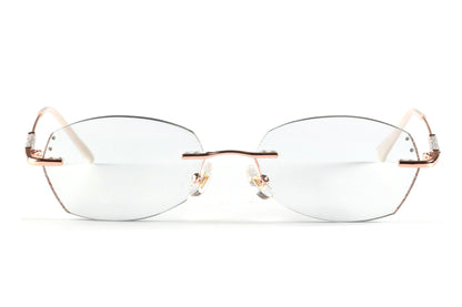 Rimless Eyeglasses Frame - Elegant Rose-Gold Design