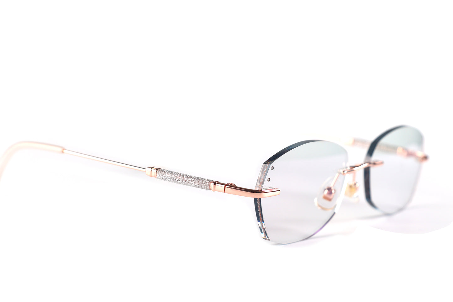 Rimless Eyeglasses Frame - Elegant Rose-Gold Design