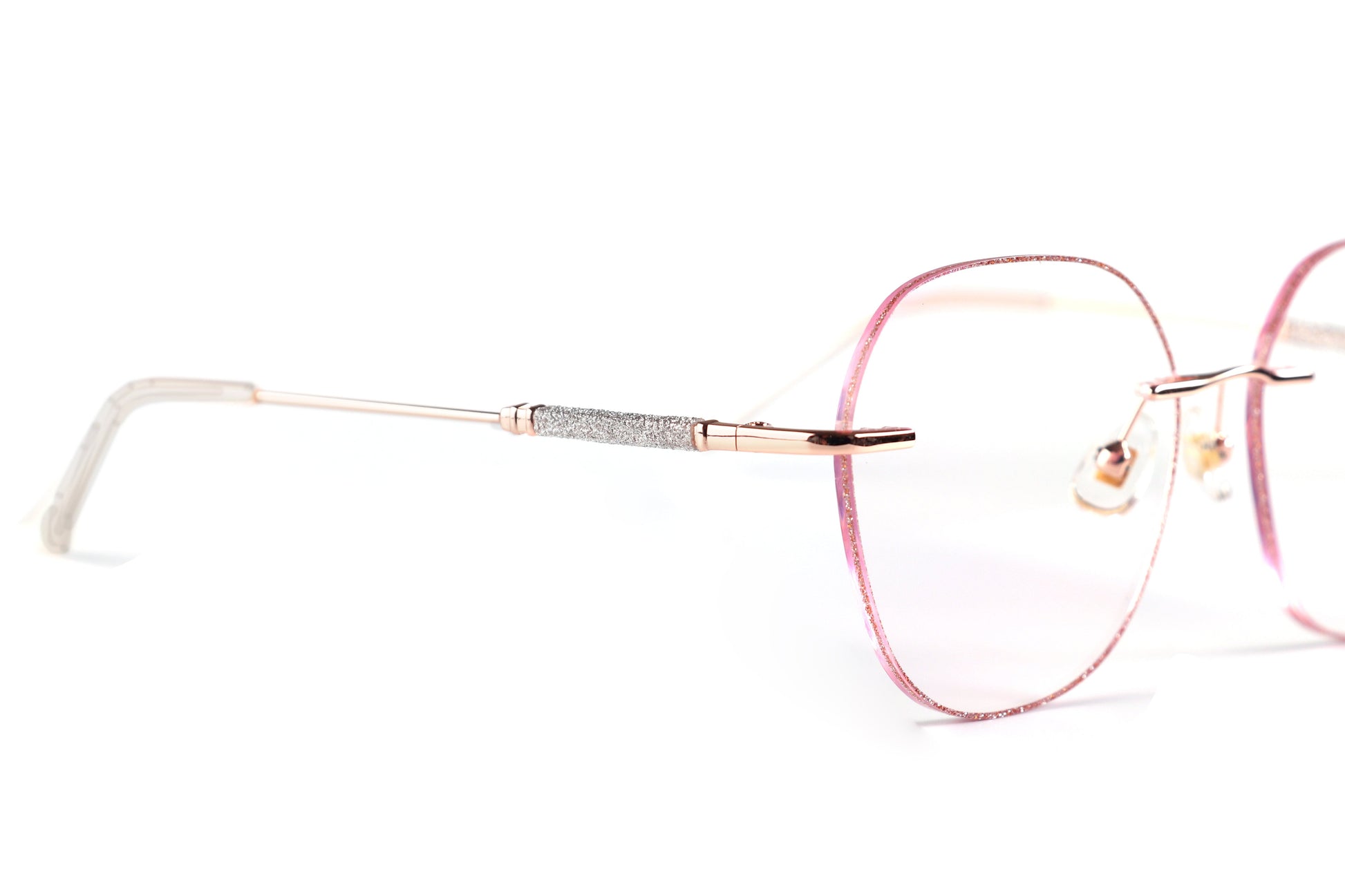 Glint Eyeglasses Frame - Minimalist Pink Shimmer